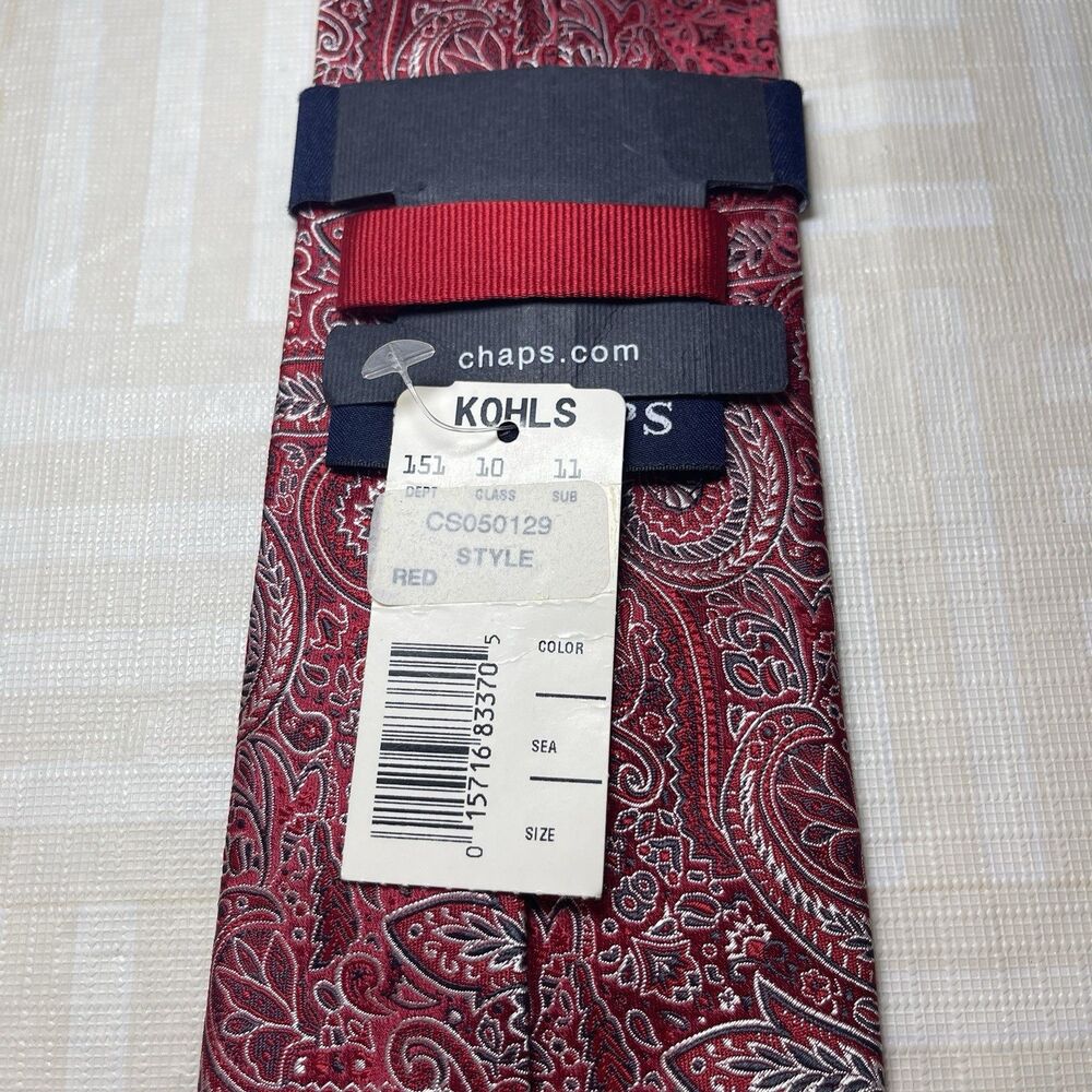 Chaps Red Paisley Tie NWT‎ Silk